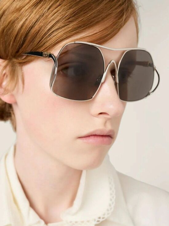 Miu Miu Women Sunglasses Silver Grey Pilot MUA55S 1BC80Q NEW AUTHENTIC main image 6